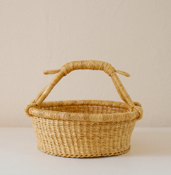 아프리카 볼가바구니 Handwooven Africa round basket (Natural) : 라파르마