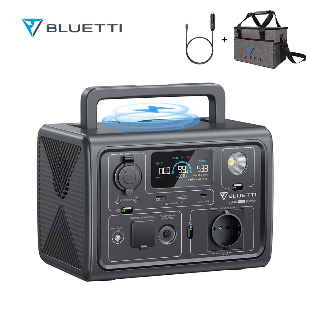 블루에티 EB3A 파워뱅크 600W 268Wh 차박 캠핑 낚시 고속충전 220V 인산철배터리[시거잭충전케이블 증정] : BLUETTI 브랜드샵