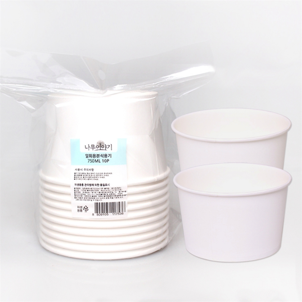 일회용 친환경 나무이야기 분식용기 750ML10P 떡볶이컵 종이용기 일회용용기 : SMART HANI