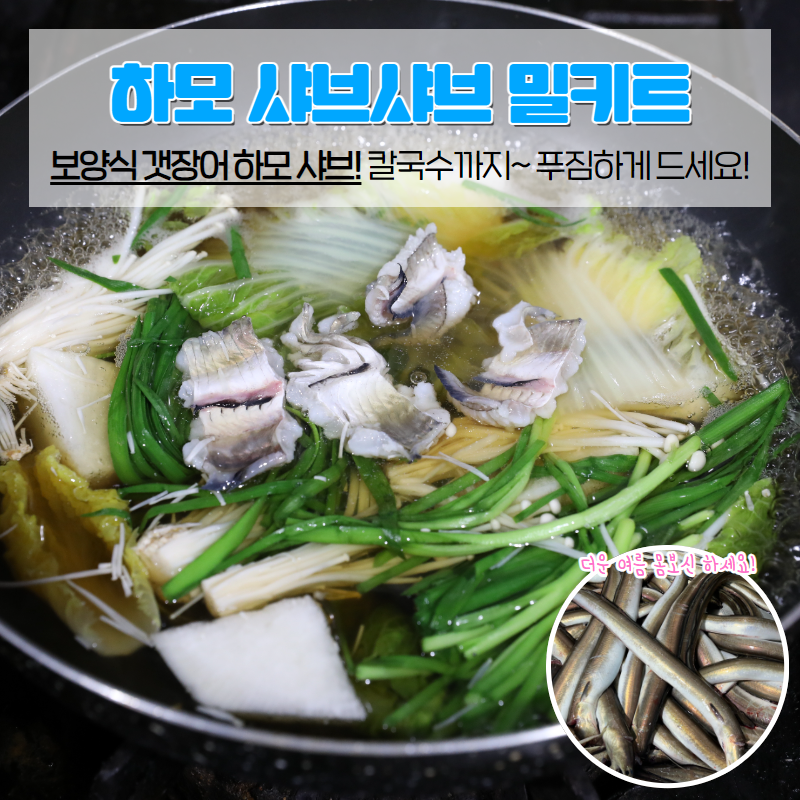 경영푸드 복날 보양식 하모 샤브샤브 밀키트 (손질 갯장어+칼국수면 사리+부추+배추+팽이버섯+와사비+초고추장+샤브샤브 국물용 소스) : 경영푸드