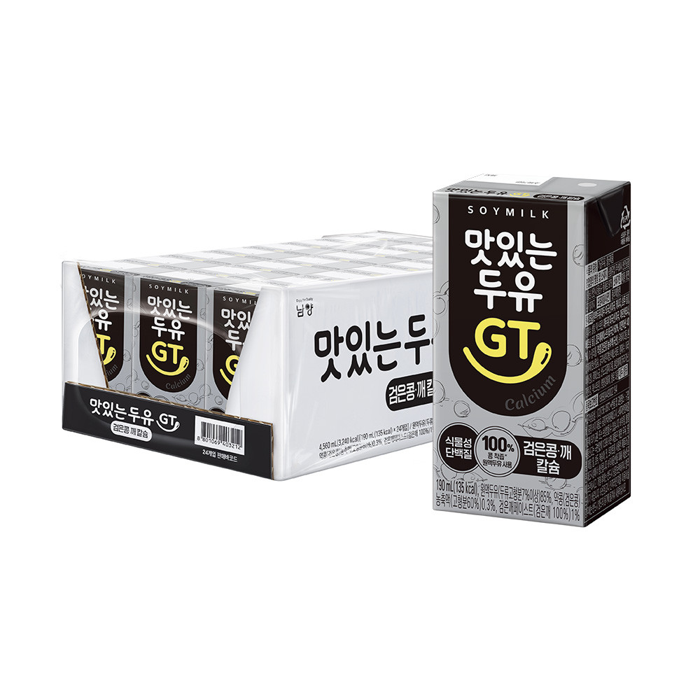 맛있는두유 GT 검은콩,깨+칼슘 190ml x 24개 : 남양몰