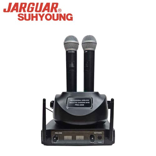 JARGUAR PRO-3300 2채널 충전식 무선마이크 노래방 행사용 강의용 : 비스튜디오