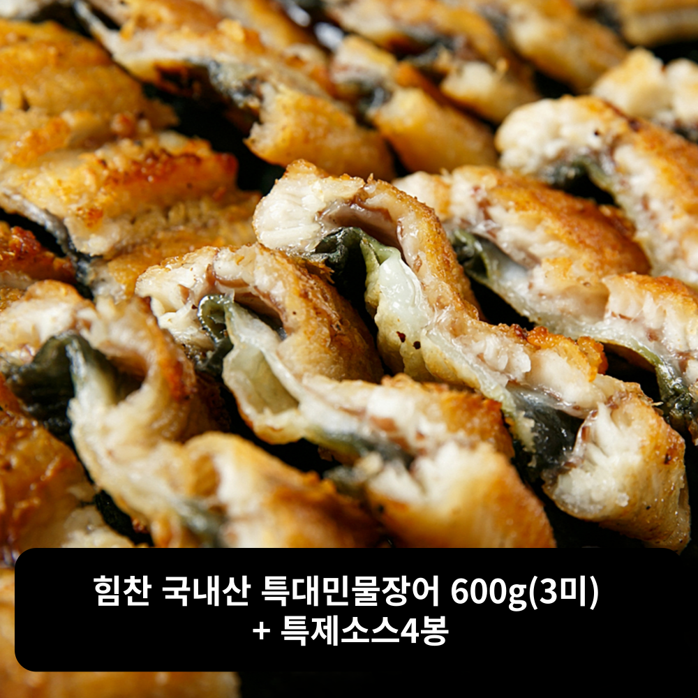 힘찬 국내산 특대민물장어 600g(3미) + 특제소스4봉 : 율이오니