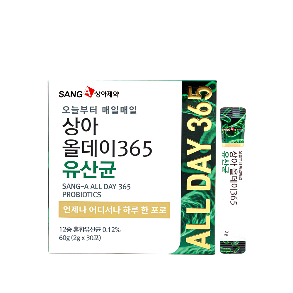 상아 올데이 365 유산균 2g x 30포 프로바이오틱스 프리바이오틱스 프락토올리고당 : 상아제약 주식회사