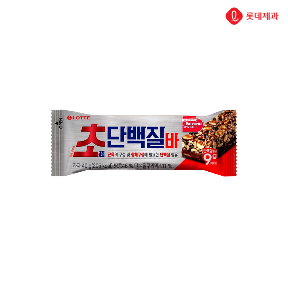 롯데제과 초 단백질바 40g 12개 : 현대소리