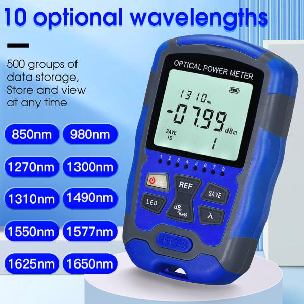 네트워크 테스트  LED 조명 A-M7 광섬유 케이블 블루 미니 광학 파워 계량기, OPM-70 ~ + 10dBm : 더비시스몰