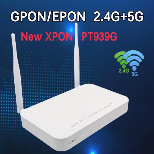 100% XPON GE 2USB TEL HGU 와이파이 2.4G  듀얼 밴드 영어 버전, 광섬유 라우터 PT939G, 1 개, 신제품 : 더비시스몰