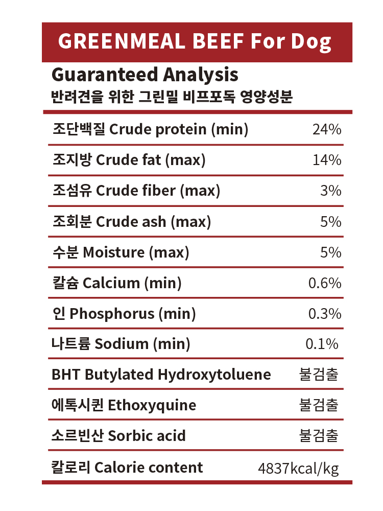 그린밀 비프포독 바이트 100g 단일 단백질 사료 : 메이에르 Meilleur