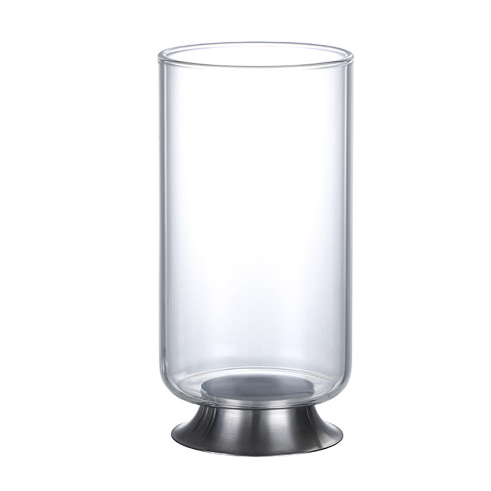 실버 내열유리컵 스텐 투명 아메리카노잔 에이드 음료 맥주 하이볼잔 250ml : 문스키친