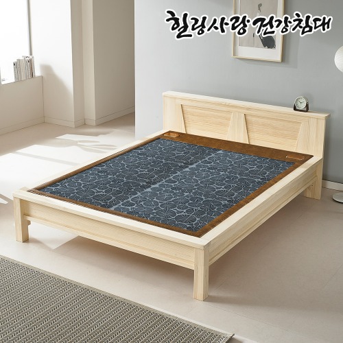 힐링사랑 돌침대TV 힐링8400Q 소나무 원목 숯 옥 온돌침대 : 힐링돌침대