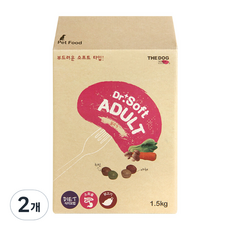 더독 소프트사료 성견 닥터소프트 치킨 프리미엄 소프트 사료, 1.5kg, 2개 : 가성비 가심비 오늘출발