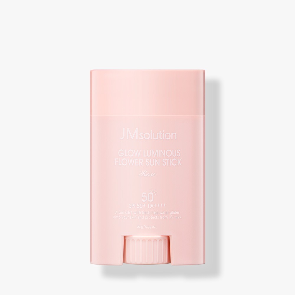 제이엠솔루션 윤광 플라워 선 스틱 로즈 SPF50 휴대용 광채 무기자차 선케어 : laglow