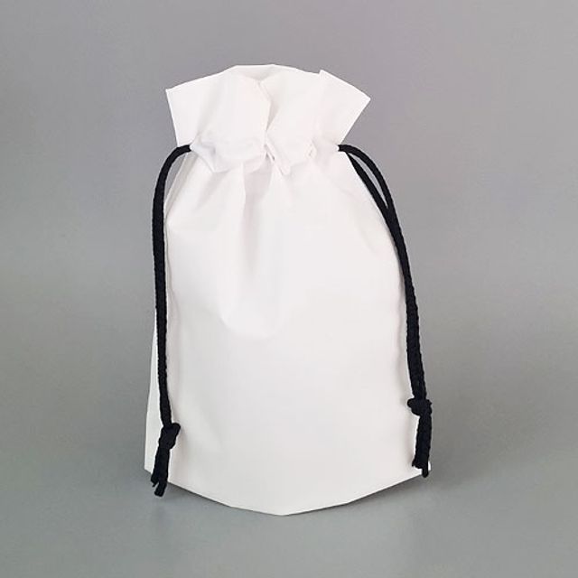 유백 더스트백 하이시보 검정끈 복주머니 조리개 10매 25x34+4 양줄 비닐 가방 파우치 : 콩두개