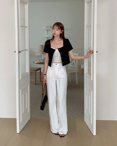 [mellmdoen]미니멀 포켓 와이드 부츠컷 데님(슬랙스핏)(2color) : 모던로브