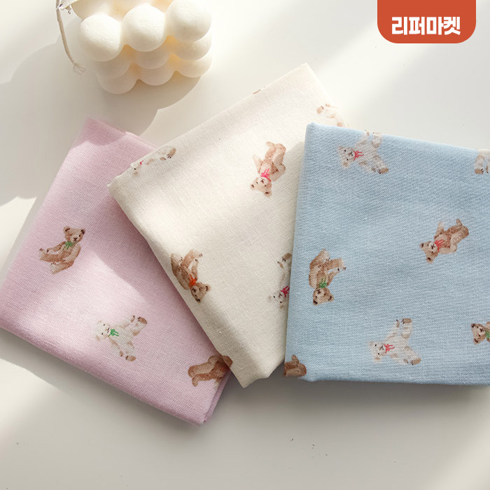 [리퍼마켓/불량] 쁘띠테디베어 손수건 3color : 메종텍스타일