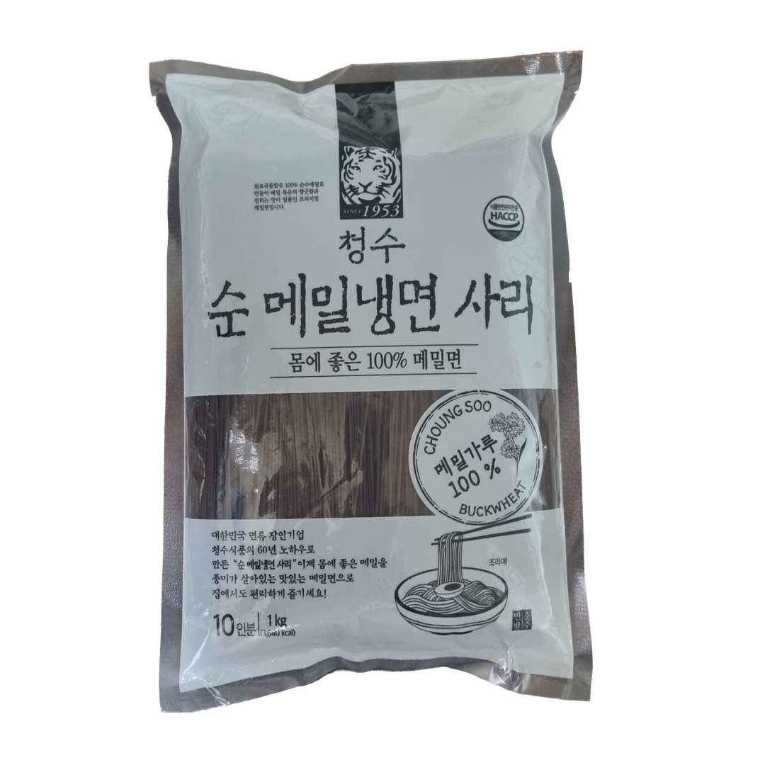 청수 순 메밀 냉면 사리 물냉면 비빔냉면 메밀가루 100% 비빔면 막국수 : 풍미마트