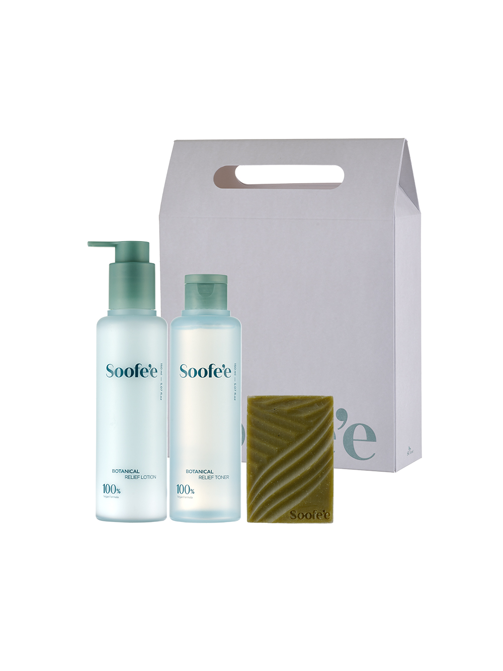 수페 보태니컬 릴리프 3종 패키지 (토너 150ml + 로션150ml + 클렌징바 + 패키지포장) : 수페