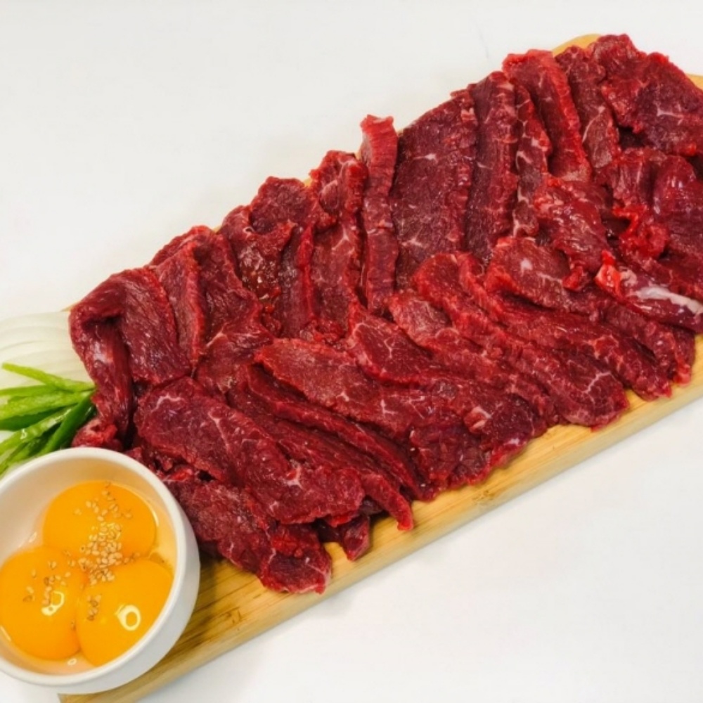 당일작업 한우 1등급 우둔살 육사시미 뭉티기 육회 200g 600g : 바다베개