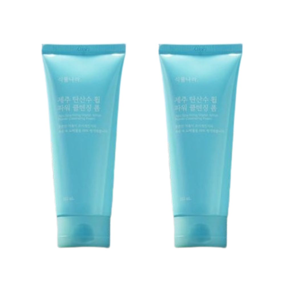 식물나라 제주탄산수 파워휩 클렌징폼 120ml 2개 : 까까조