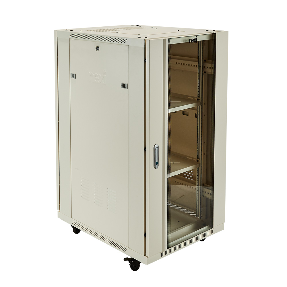 19형 허브랙 H1200 W600 D800 22U 강화유리 통신장비 케이스 소호 캐비넷 : 스마트케이블