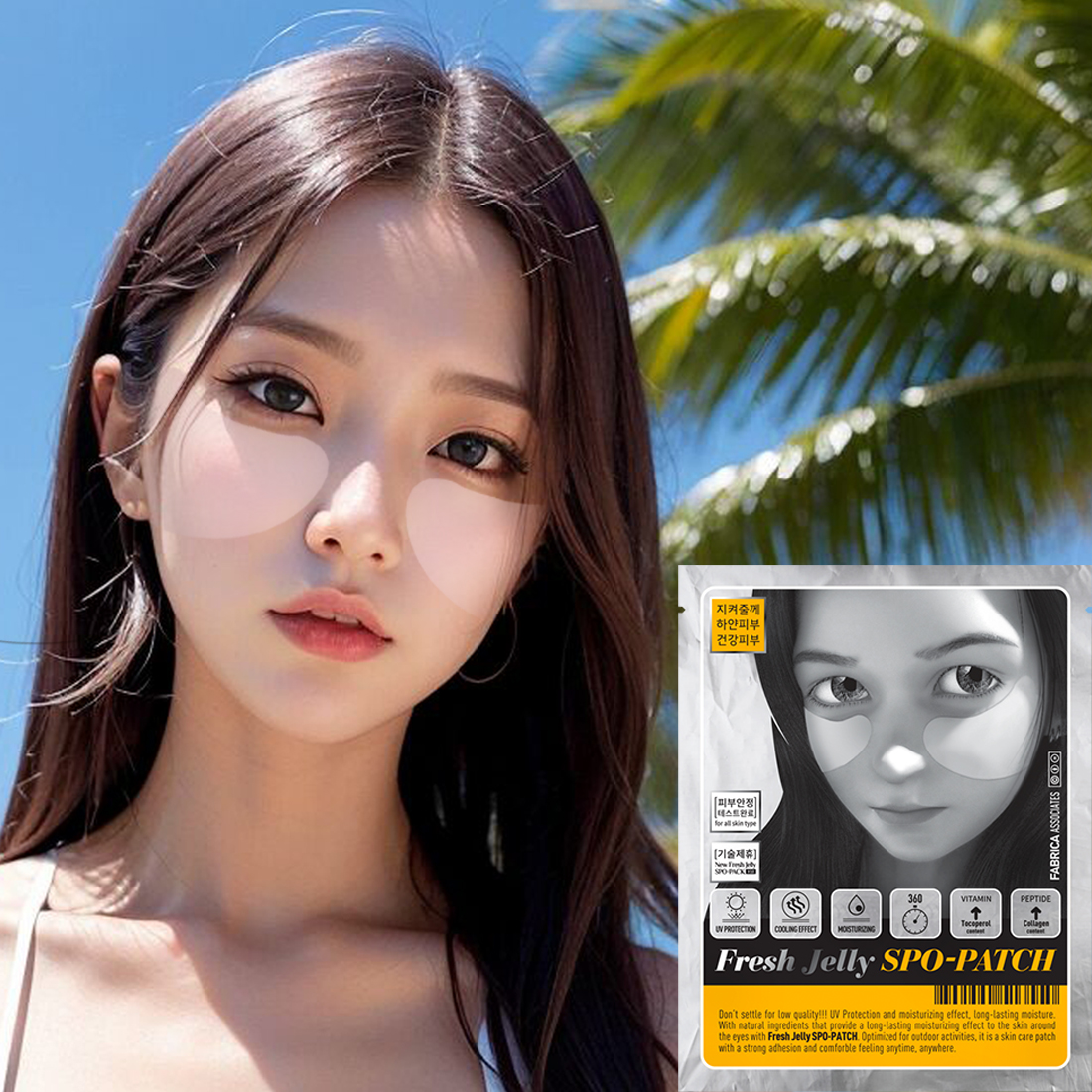 후레쉬젤리 스포패치 10회 자외선차단 골프패치 썬패치 쿨링 수분 진정 보습 기미 : 비알코스메틱
