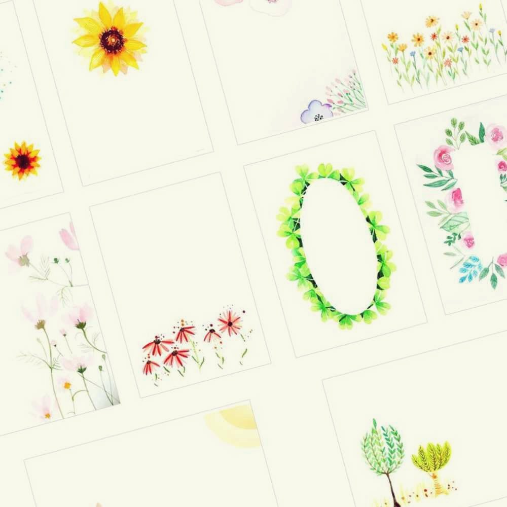 따쟁이공방엽서 수채화엽서 감성 세트 캘리그라피 이쁜 Flower 10매입 : 몰사팜