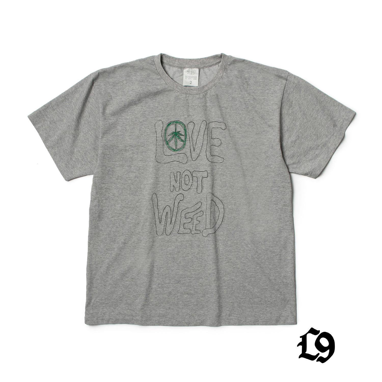 엘나인 L9 SS T SHIRT LOVE NOT WEED (Melange Gray) : 네스트 스토어