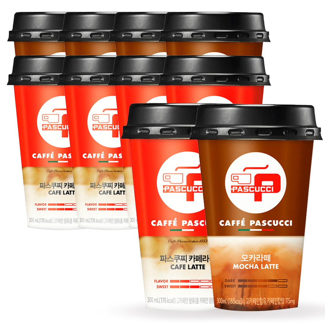 SPC 파스쿠찌 컵커피 300ml 2종 x 10컵 ( 모카x5 + 카페x5 ) : 이삭상회