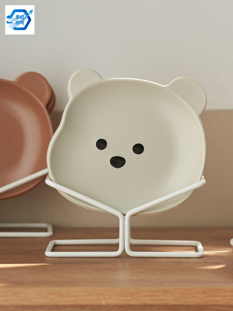 떡볶이 예쁜 베어볼 귀여운 요거트 디저트 접시 샐러드 곰돌이 그릇 플레이트 : 루리 상사