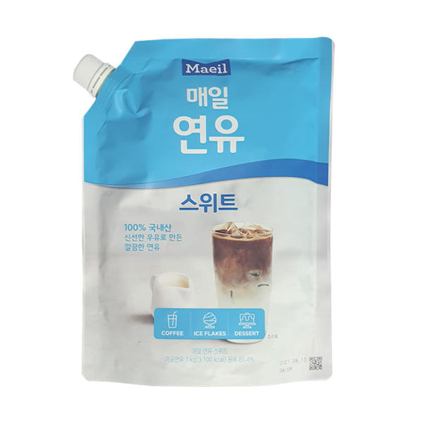[6개입 배송부과] 매일유업 매일연유 스위트 파우치 1kg 가당연유 빙수 커피 베이커리 : 다솜식자재 온라인몰