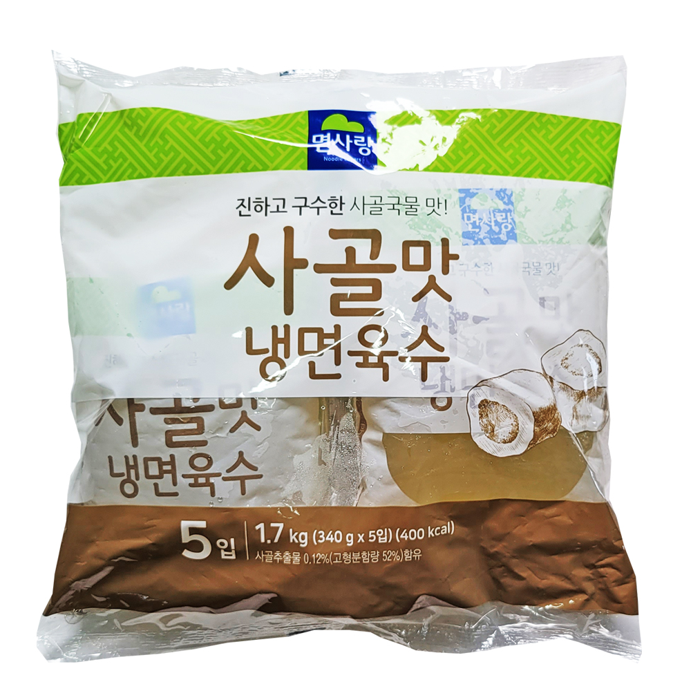 면사랑 사골맛 냉면육수 340g x 5입 (실온) 사골육수 : 먹는데 진심