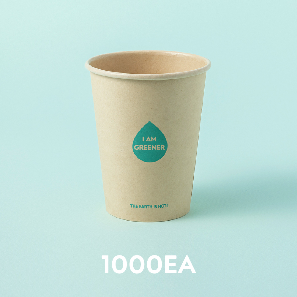 380ml 대나무 종이컵 1000개 카페 일회용 테이크아웃 커피 : 아이엠그리너