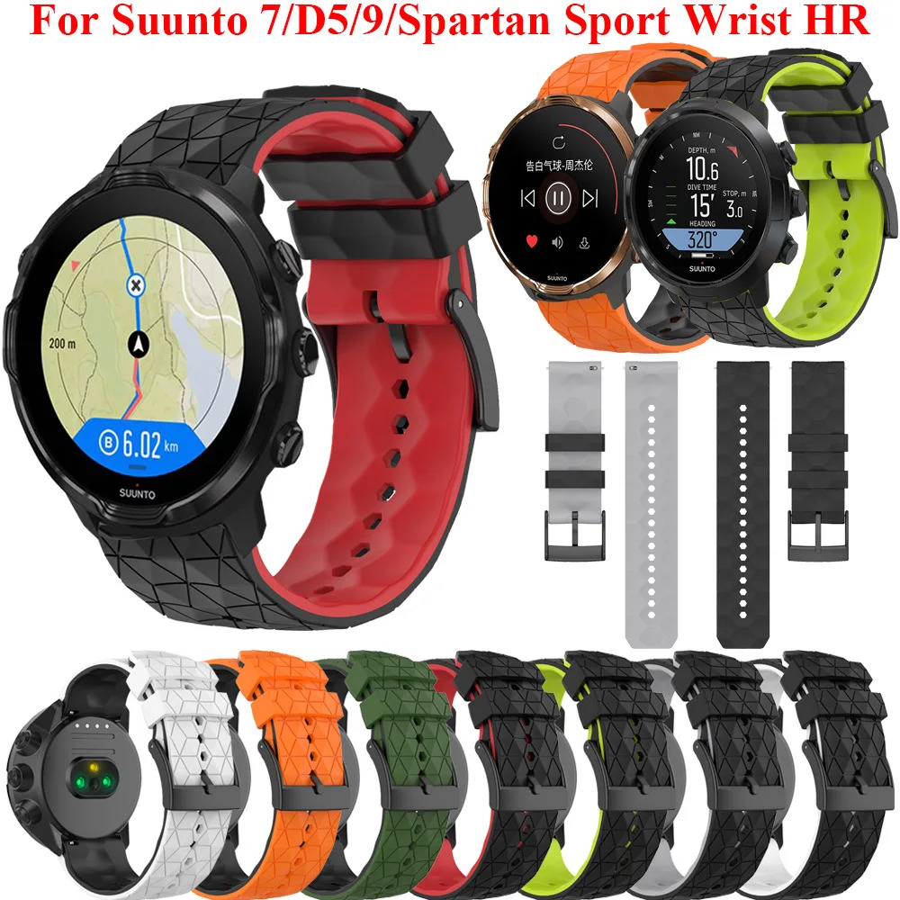 2025 호환 실리콘 스트랩 순토 Suunto 7 D5 시계줄 밴드 교체 9 Spartan Sport HR Baro 24mm 스마트 워치 스포츠 Correa : 고고무역