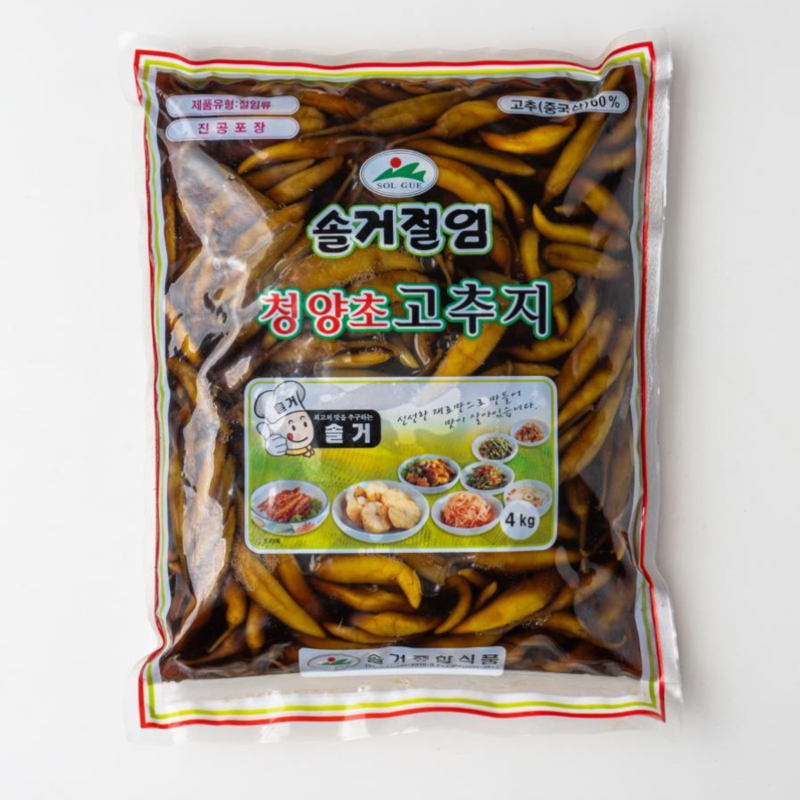 솔거식품 청양고추 청양초 청양고추찌 장아찌 4kg : 솔거식품