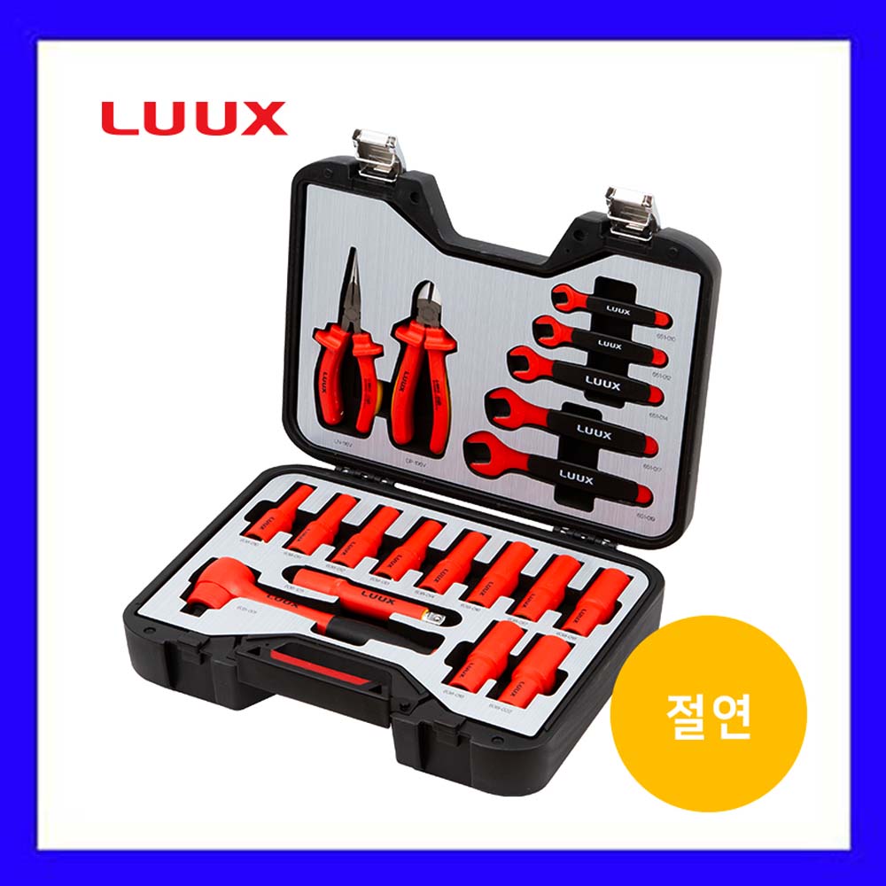 INSULATION-12AMG-V  절연 1/2 종합 가방세트  공구세트  21pcs  400x300x105mm  룩스  LUUX  (납기 확인) : 엠앤에이치공구