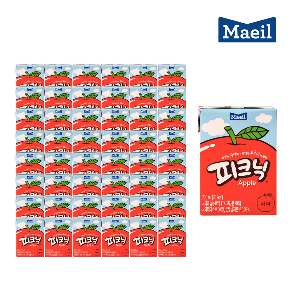 피크닉 사과맛 사과 48 음료수 200ml : 피에이디