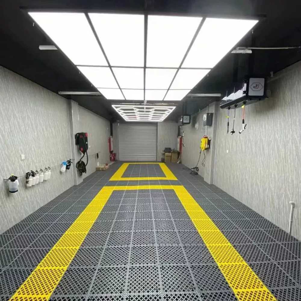 세차장 천장 도명 LED 튜닝샵 틴딩샵 실내 광역 램프 1.8x3.6m 9각형 선반 : 여기지오