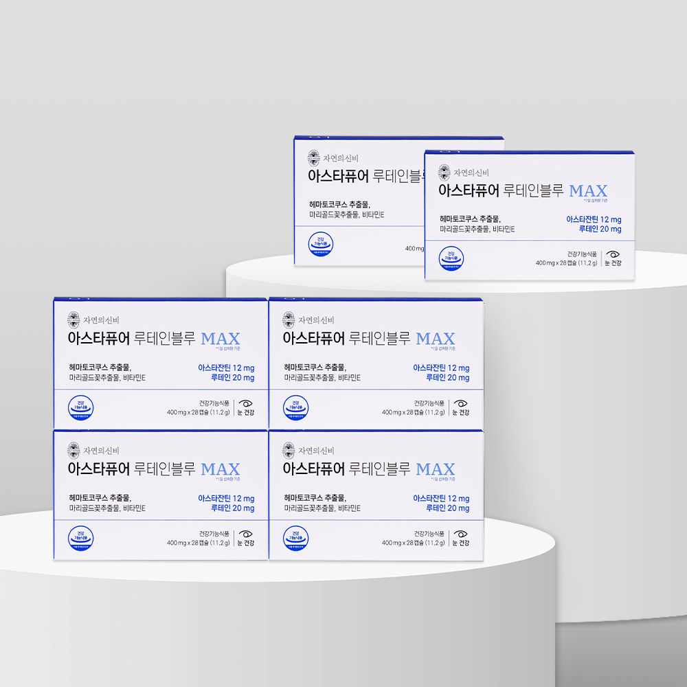 자연의신비 아스타퓨어 루테인블루 루테인 아스타잔틴 12mg 28캡슐 [6박스] : 자연의 신비