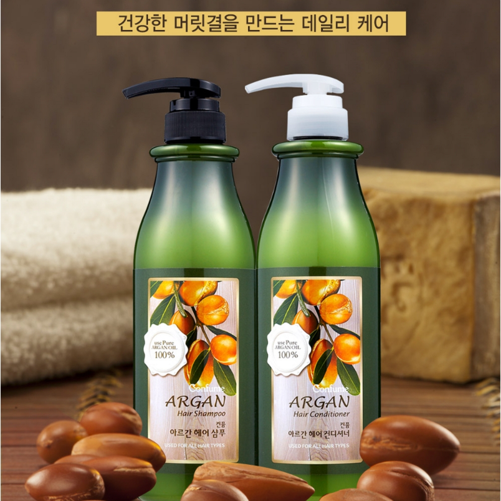 건강한 머릿결 만드는 데일리 케어 과일나라 퍼퓸 헤어 아르간 헤어 샴푸 컨디셔너 750g : 긴이야기
