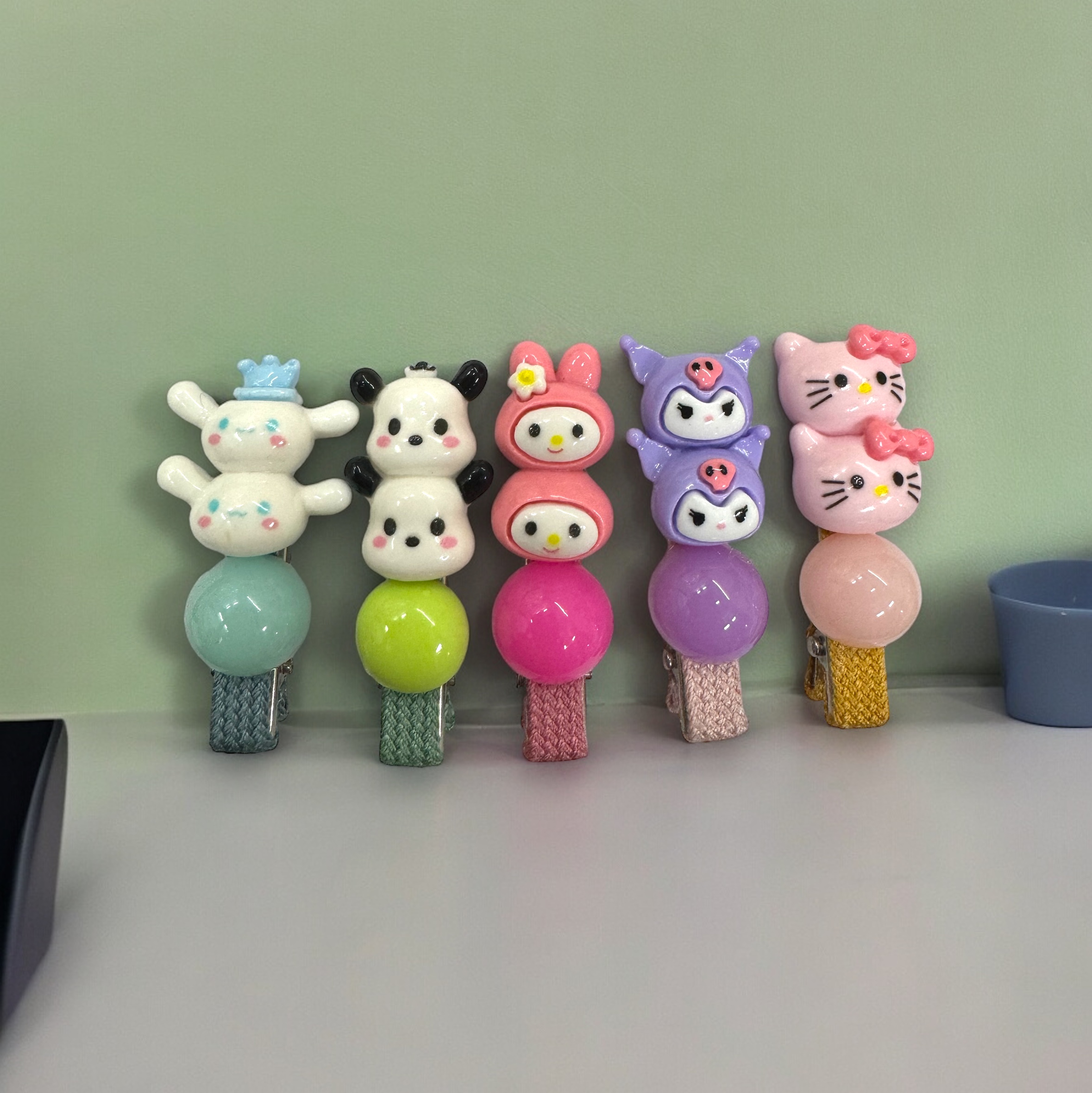 산리오친구들 더블얼굴집게핀 세트 (핸드메이드) : 퍼시걸즈마켓