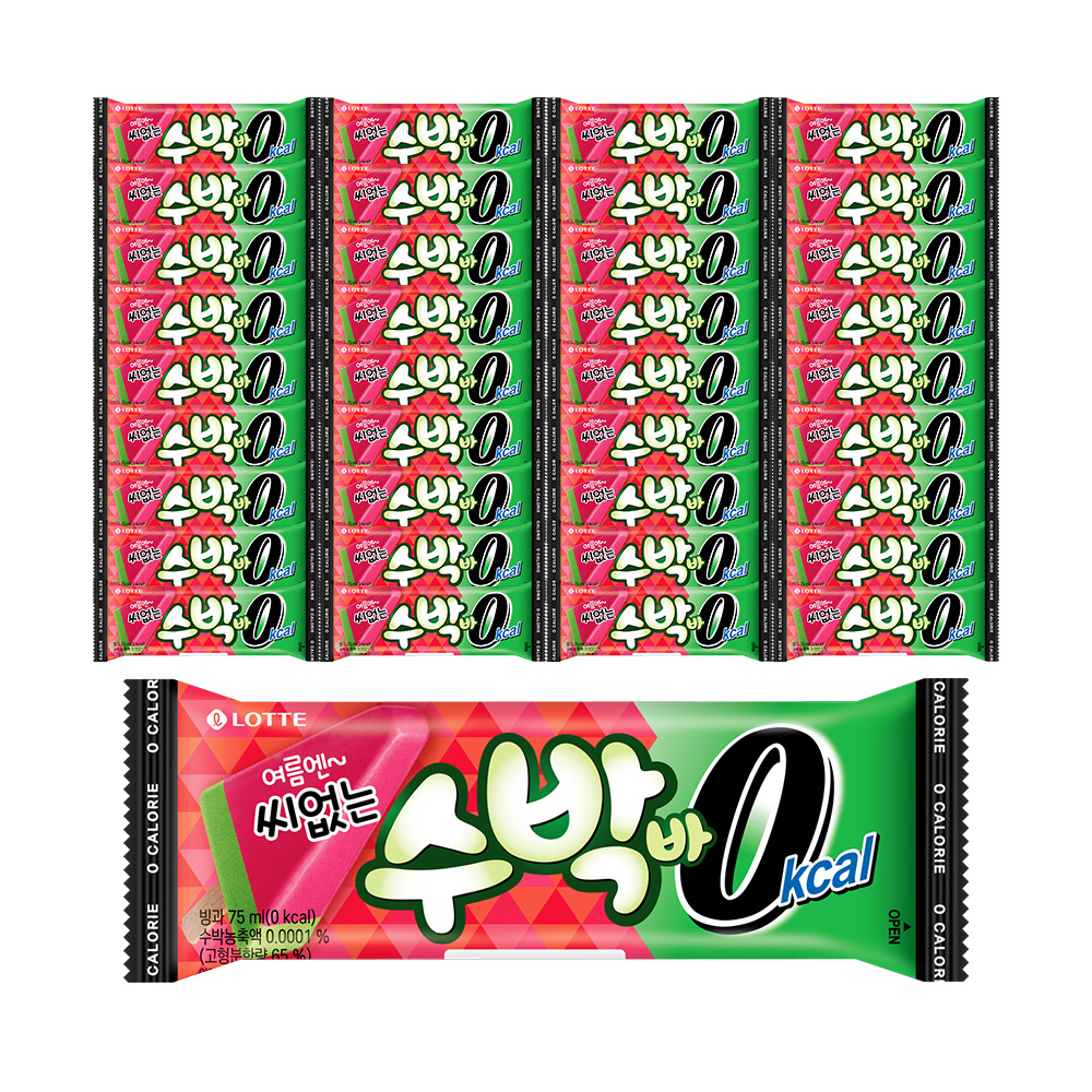롯데웰푸드 씨없는 수박바 0칼로리 75ml x 36개 : 롯데제과스토어