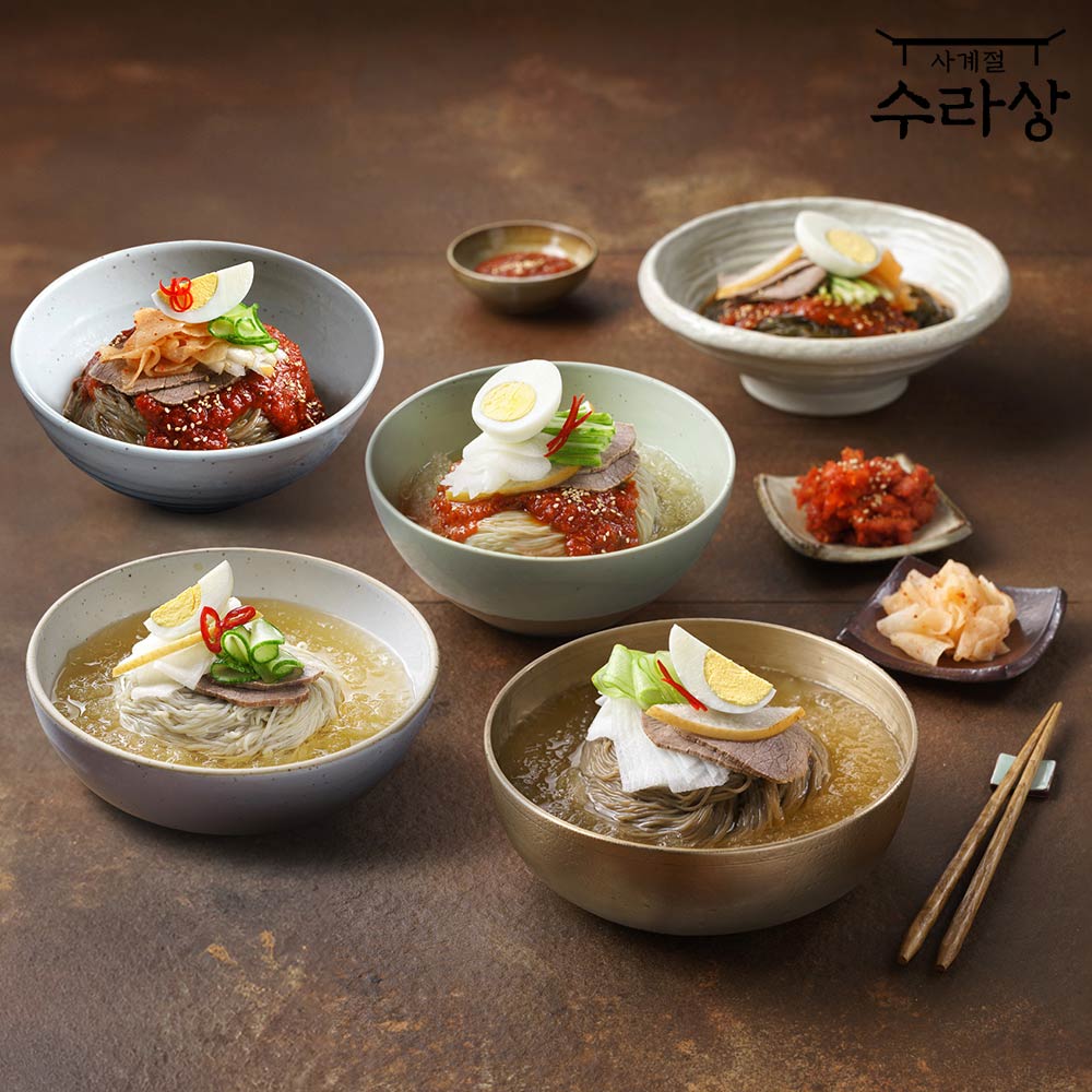 사계절수라상 쫄면 7인분 세트(쫄면사리 7인+양념장 7봉) 외 4종 : 푸드얍