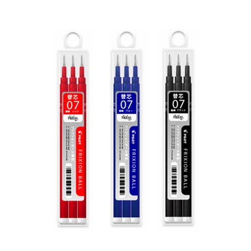 파이롯트 프릭션 단색용 볼펜리필 3개입 0.5 0.7 FRIXIONBALL : PEN-4-U