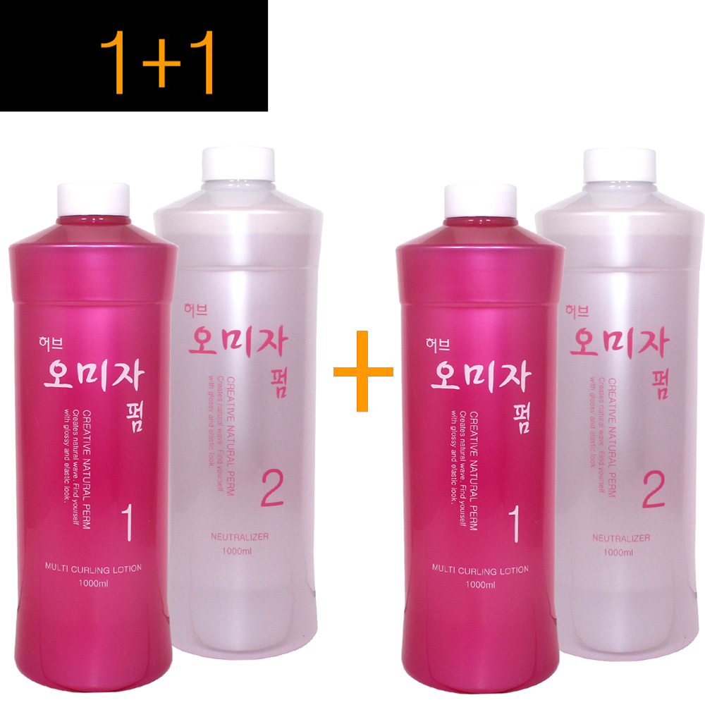 오미자 펌 1제2제 각1000ml 대용량  /티트리오일과 오미자추출물 함유/유수분밸런스유지/일반펌 열펌 시술시 모발손상최소/ 정품 : OMG헤어마트