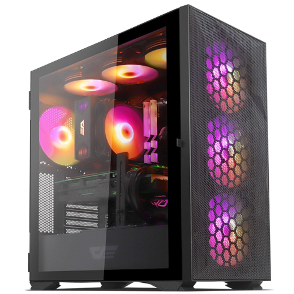 다크플래쉬 DLX21 RGB MESH 강화유리 블랙 PC케이스 : 요피씨몰