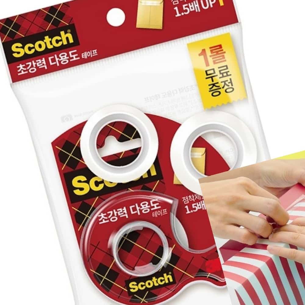 스카치 초강력테이프 세트 18mm x 25M 다용도테잎 접착테이프 : 지해유통