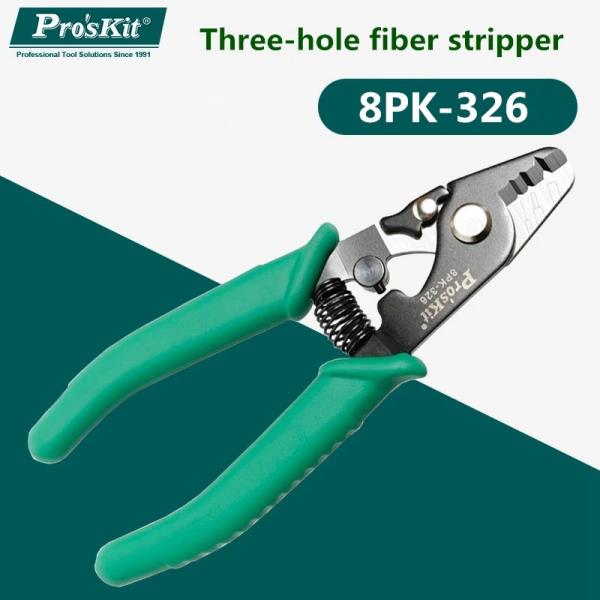 광접속기 오리지널 Proskit 8PK326  섬유 스트리핑 플라이어 트라이 홀 스트리퍼 FTTH 와이어 1 개 : GOTOUP