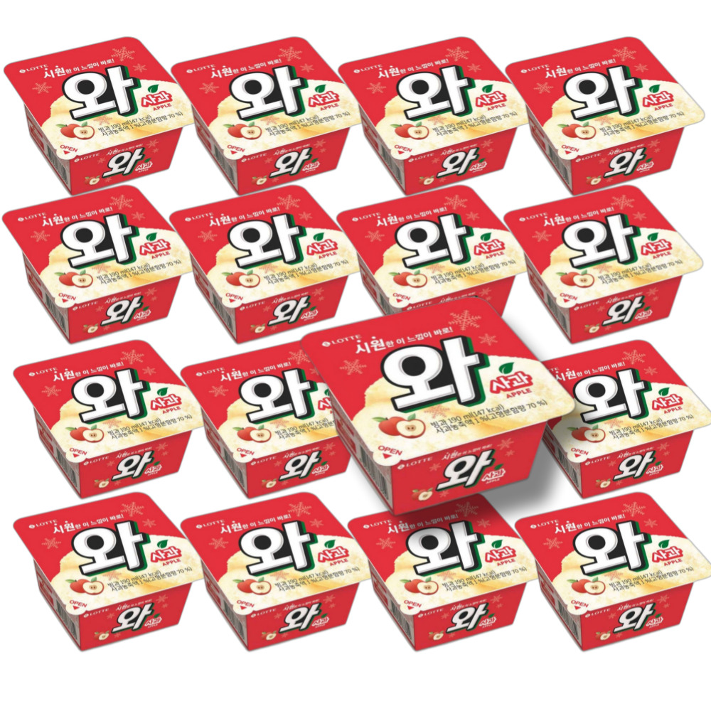롯데웰푸드 와 사과 190ml x 16개 샤베트 아이스크림 : 스낵365
