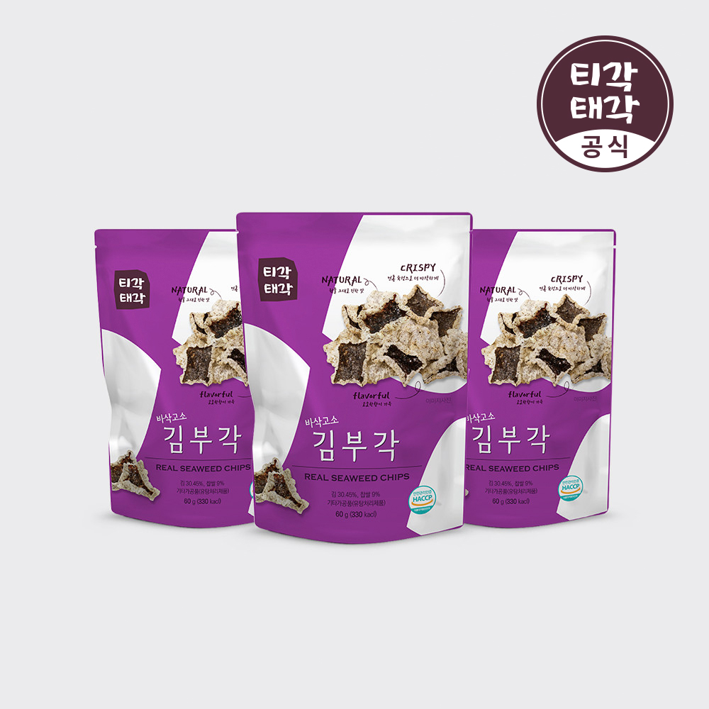 속초 티각태각 찹쌀 바삭고소 김부각 60g 3봉 : 티각태각