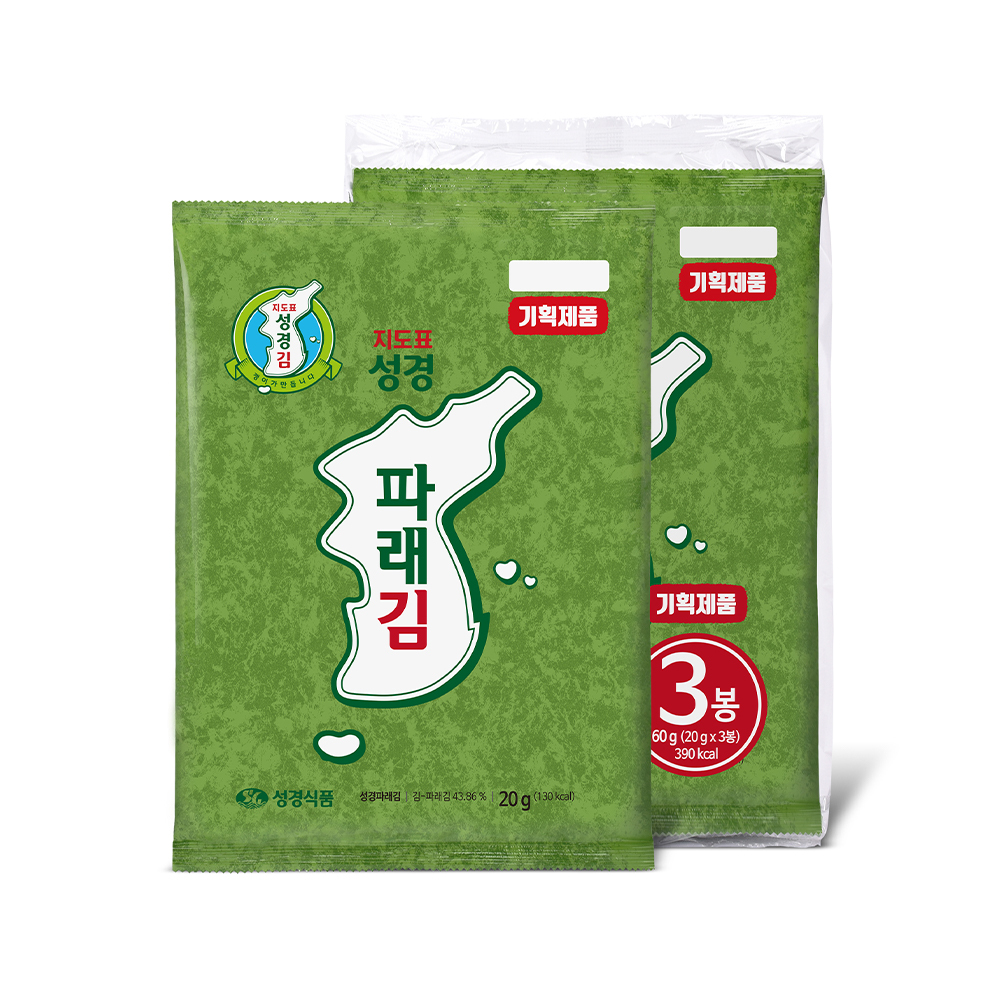 [성경김본사] 파래 전장김 20g, 3개 : 주식회사 성경식품